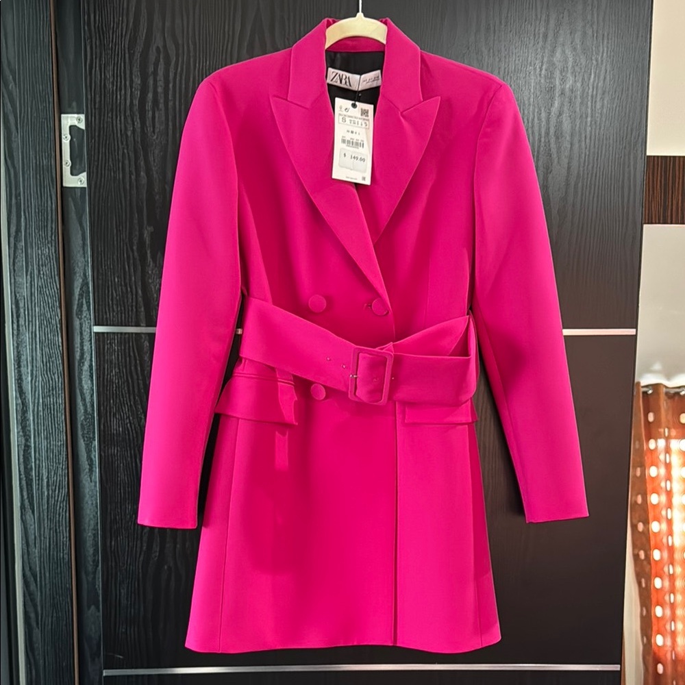 Zara Pink Tailored Blazer Jacket